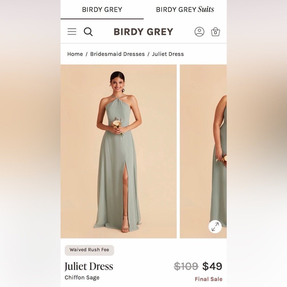 Birdie Grey Juliet Dress in Chiffon Sage (Size XS)